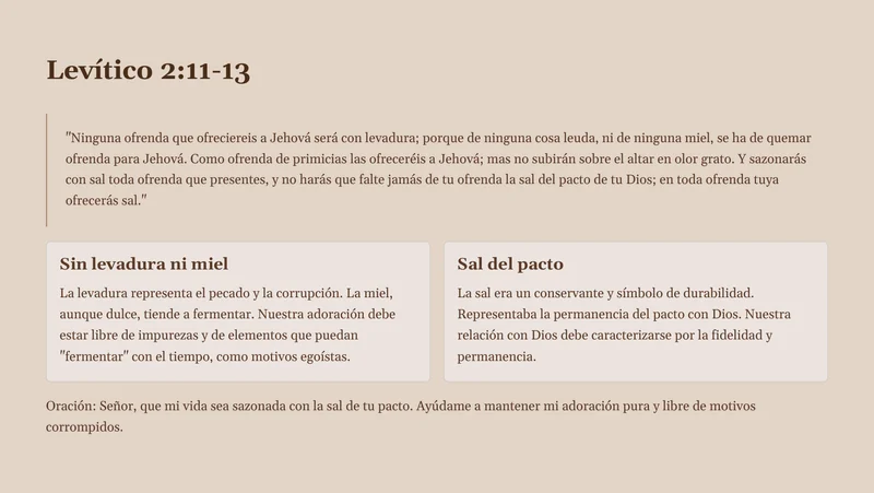 Página interna de Levítico: Levítico 2:11–13
